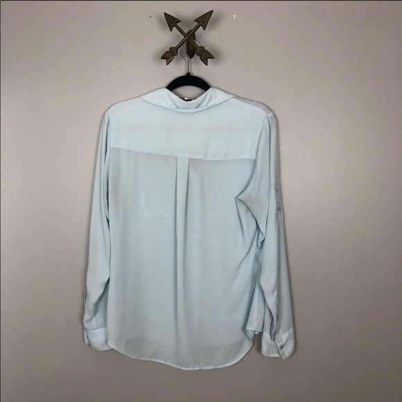 Express baby blue Portofino shirt women’s Sz M - Picture 5 of 8